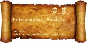 Princzenthal Botár névjegykártya